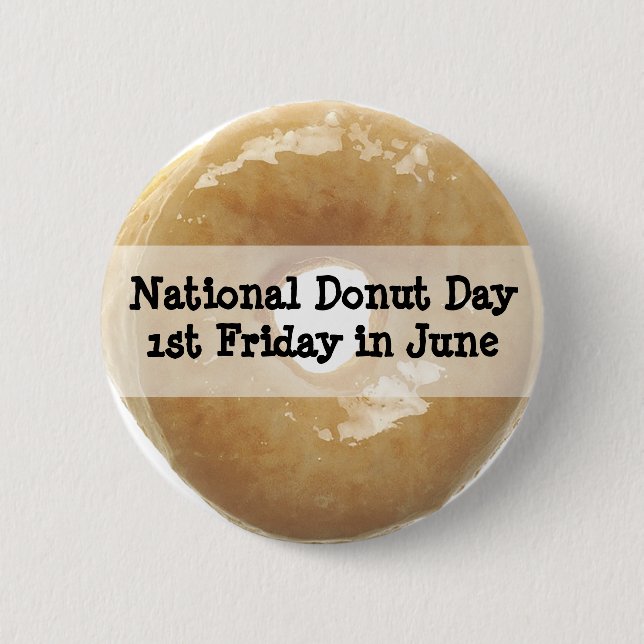 National Doughnut Day June Food Holidays Button (Front)
