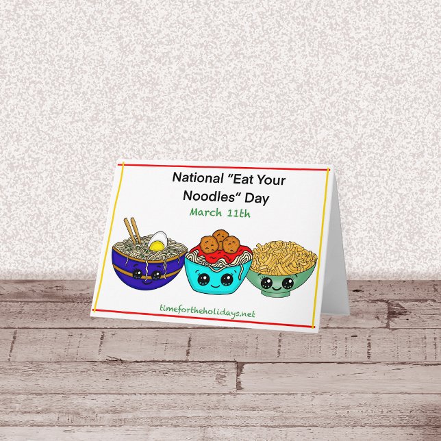 National Eat Your Noodles Day Funny Pun Card (Creator Uploaded)