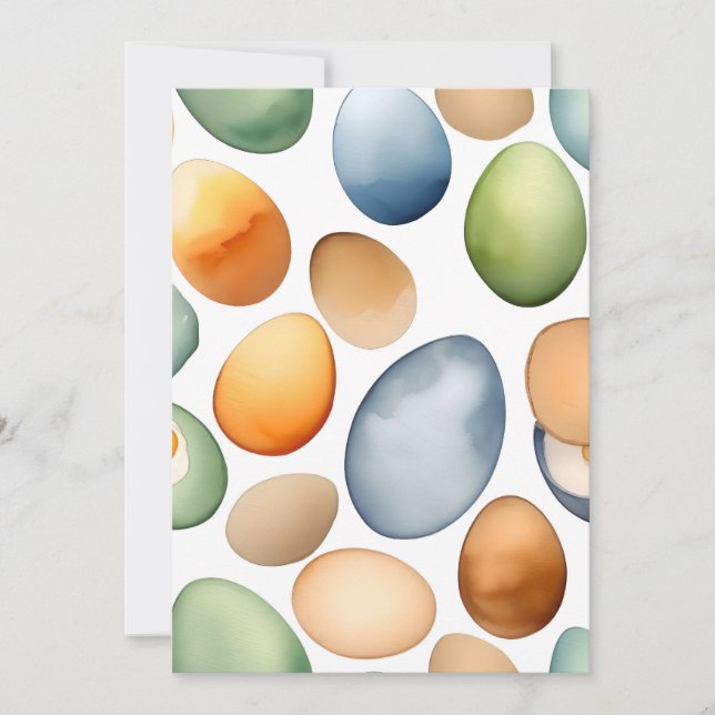 National Egg Month January A - Watercolors Holiday Card (Front)