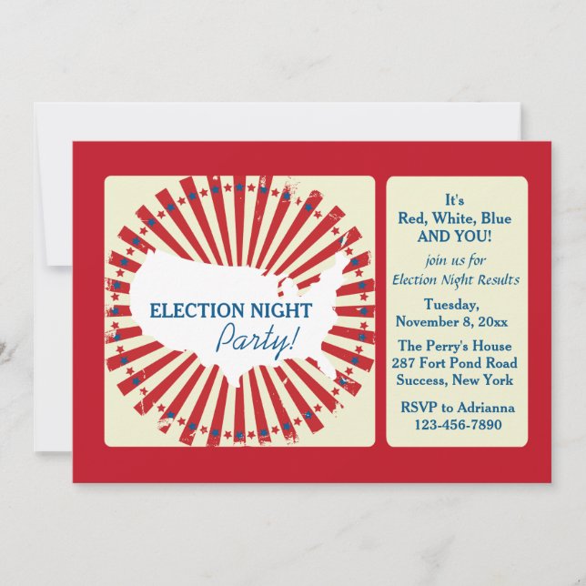 National Election Night Party Invitation (Front)