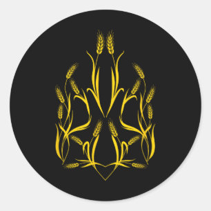 National Emblem Ukraine - State Coat Arms Ears Of Classic Round Sticker