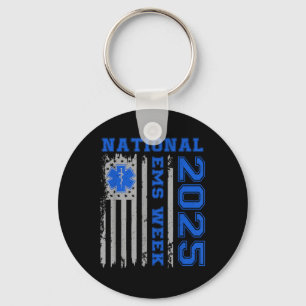 National Ems Week 2025 Usa Flag Emergency Medical Key Ring