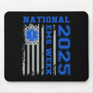 National Ems Week 2025 Usa Flag Emergency Medical Mouse Pad