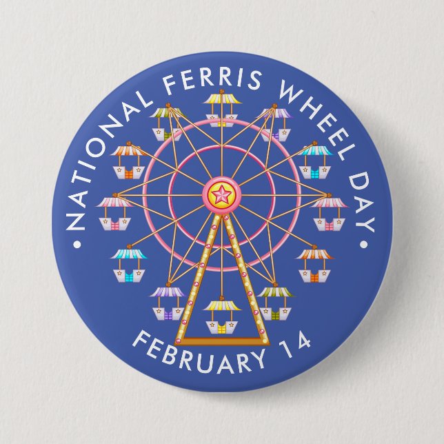 National Ferris Wheel Day 7.5 Cm Round Badge (Front)