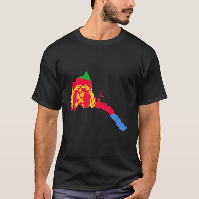 National Flag Map Of Eritrea T-Shirt (Front)