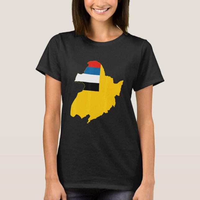 National Flag Map Of Manchukuo T-Shirt (Front)