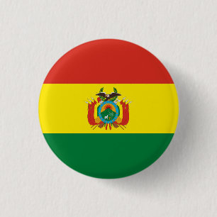National flag of Bolivia 3 Cm Round Badge