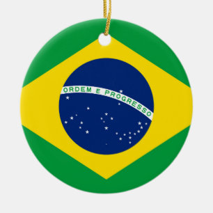 National Flag of Brazil, accurate proportion Ceramic Ornament
