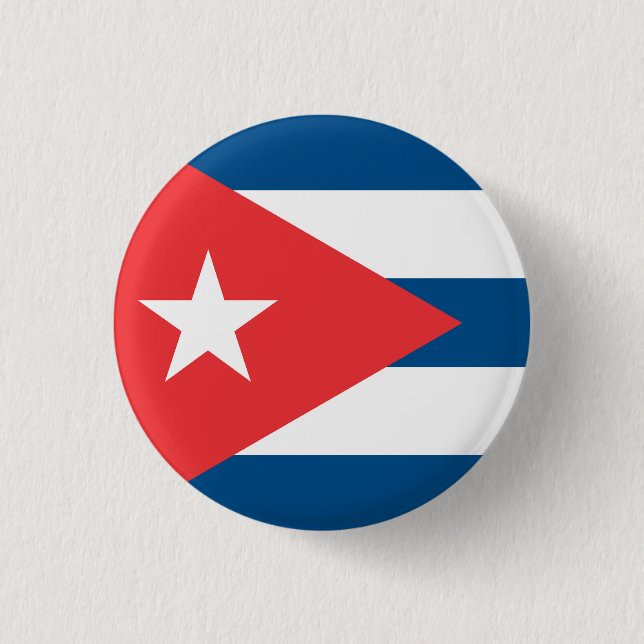 National flag of Cuba 3 Cm Round Badge (Front)