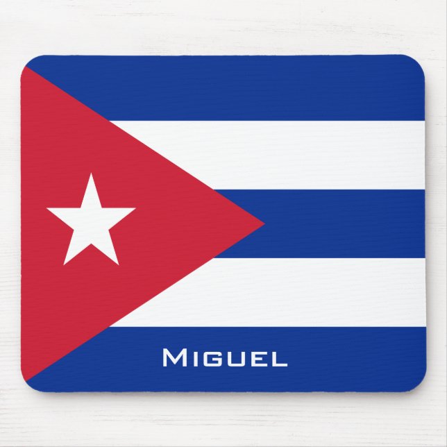 National Flag of Cuba with Your Name Mouse Pad (Front)