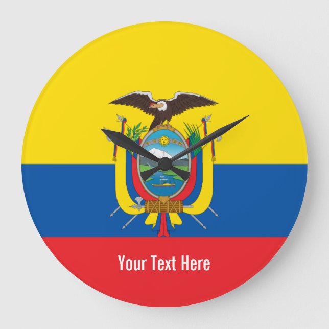 National flag of Ecuador Large Clock (Front)