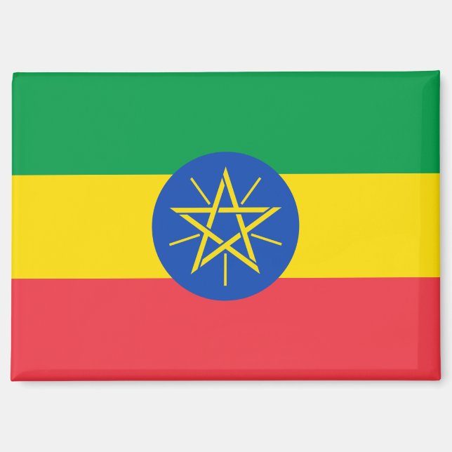 National Flag of Ethiopia Rectangle magnet  (Front)