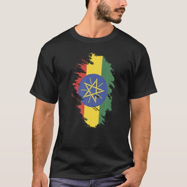 National Flag of Ethiopia souvenir  for men women  T-Shirt (Front)