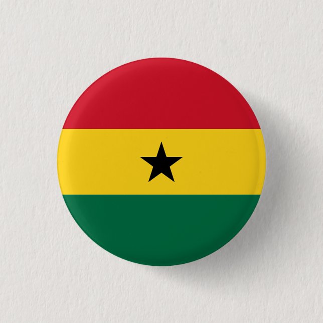 National Flag of Ghana 3 Cm Round Badge (Front)