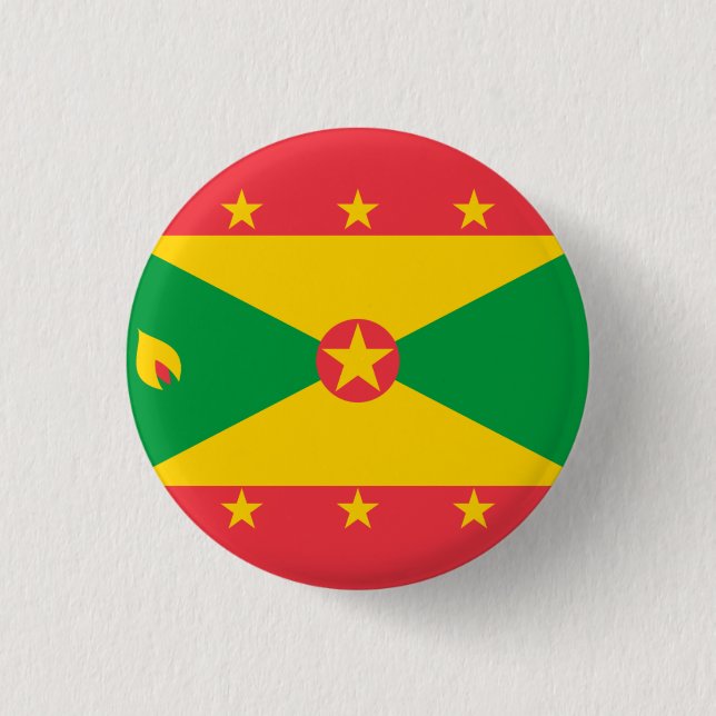 National flag of Grenada 3 Cm Round Badge (Front)