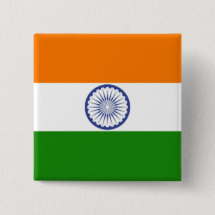 National Flag of India Ashoka Chakra 15 Cm Square Badge