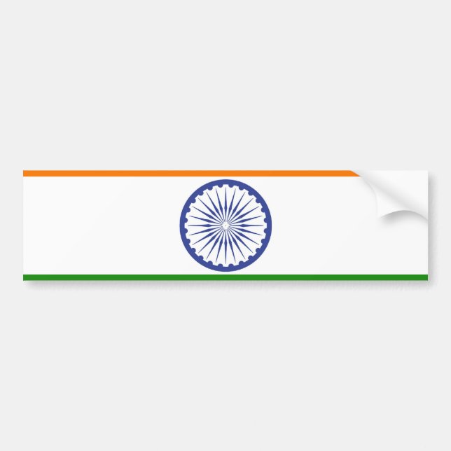 National Flag of India Ashoka Chakra Bumper Sticker (Front)