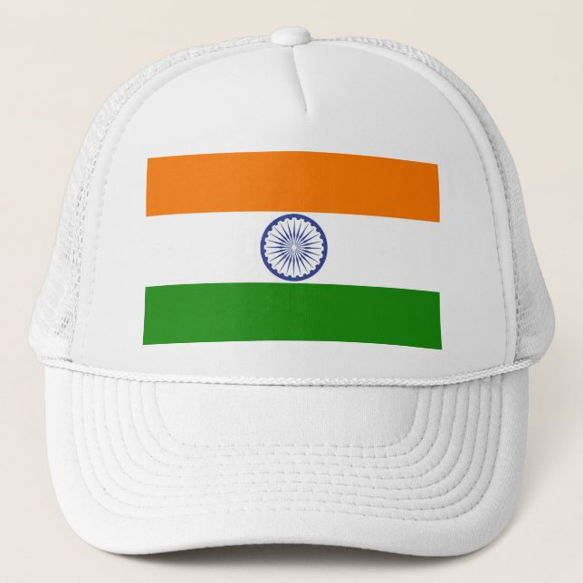 National Flag of India Ashoka Chakra Trucker Hat (Front)