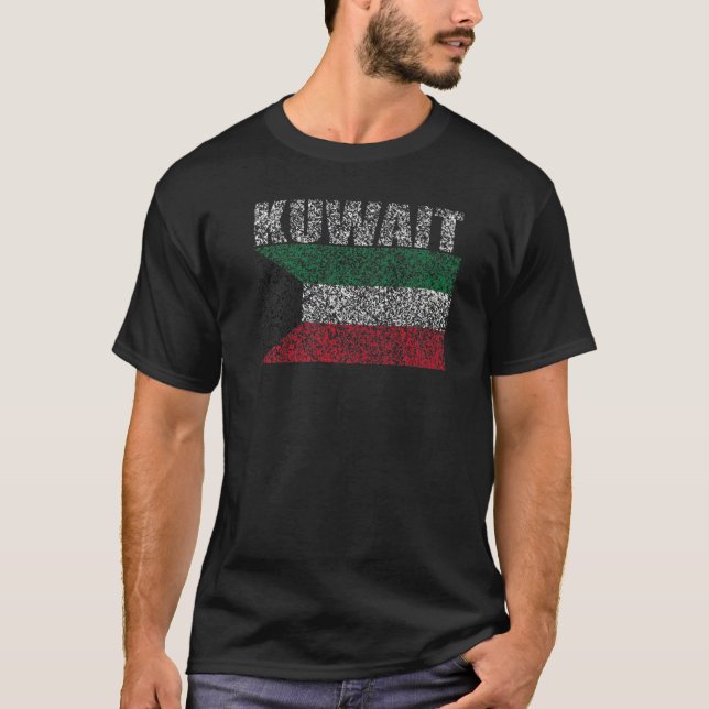 National Flag of Kuwait souvenir  for men women T-Shirt (Front)