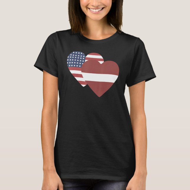 National Flag of Latvia souvenir  for men women 4 T-Shirt (Front)