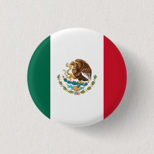 National flag of Mexico 3 Cm Round Badge