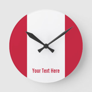 National flag of Peru Round Clock