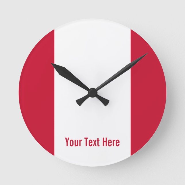National flag of Peru Round Clock (Front)