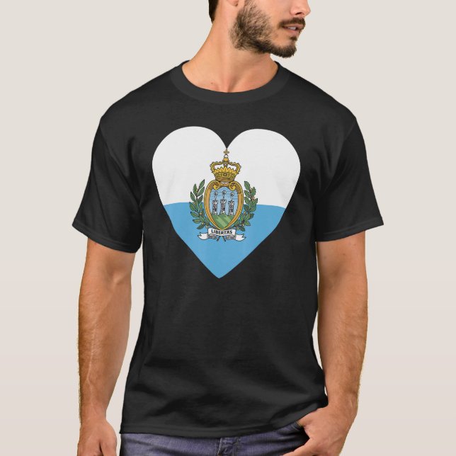 National Flag of San Marino souvenir   for men wom T-Shirt (Front)