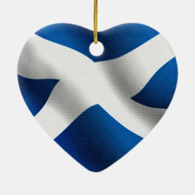 National Flag of Scotland & St Andrew Patriotic Ceramic Tree Decoration (Back)