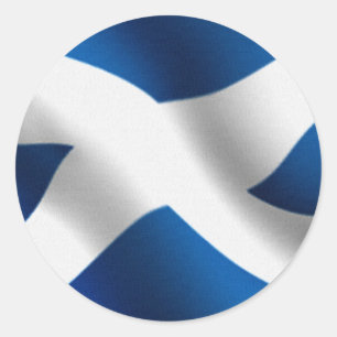 National Flag of Scotland & St Andrew Patriotic Classic Round Sticker