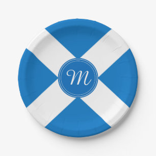 National Flag of Scotland St Andrew's Cross Custom Paper Plate