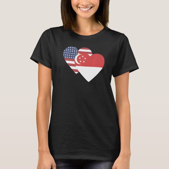 National Flag of Singapore souvenir  for men women T-Shirt (Front)