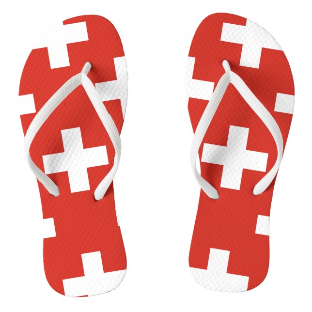 National Flag of Switzerland Thongs (Footbed)