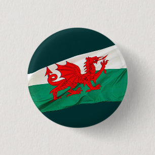 National Flag of Wales, The Red Dragon Patriotic 3 Cm Round Badge