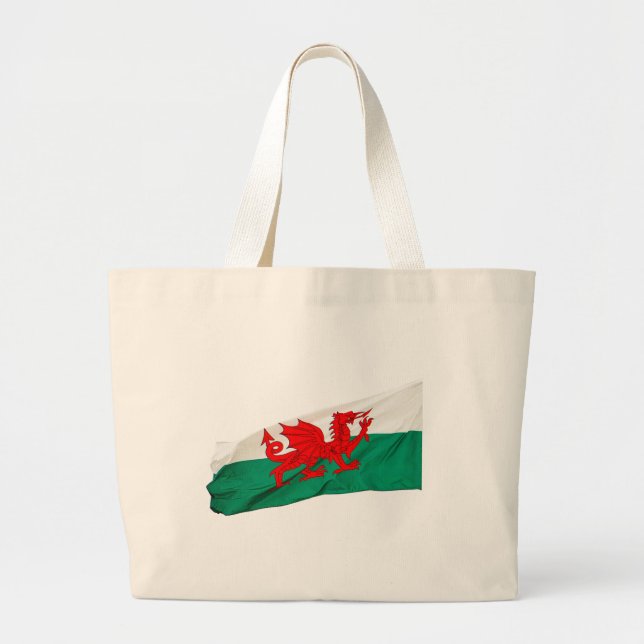National Flag of Wales, The Red Dragon Patriotic Large Tote Bag (Front)