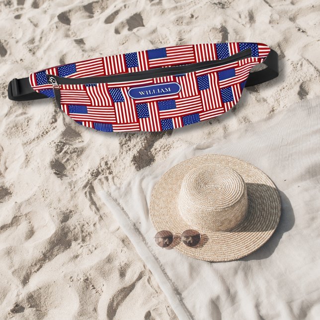 National Flag United States of America Custom Men Bum Bags (Creator Uploaded)