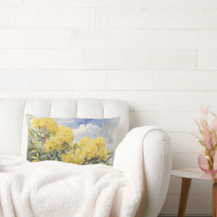 National Flower Australia Golden Wattle   Lumbar Cushion