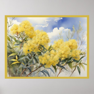 National Flower Australia Golden Wattle Poster