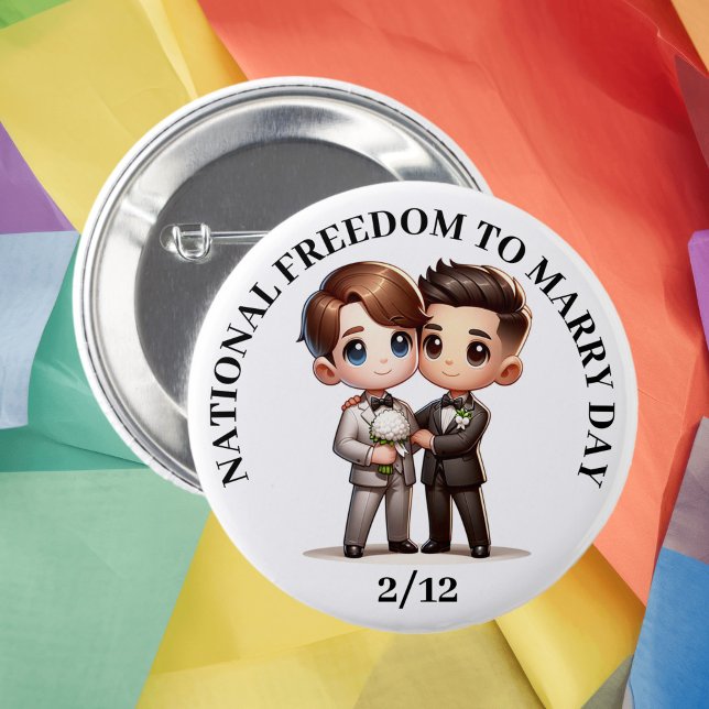 National Freedom to Marry Day February 12th 6 Cm Round Badge (Creator Uploaded)