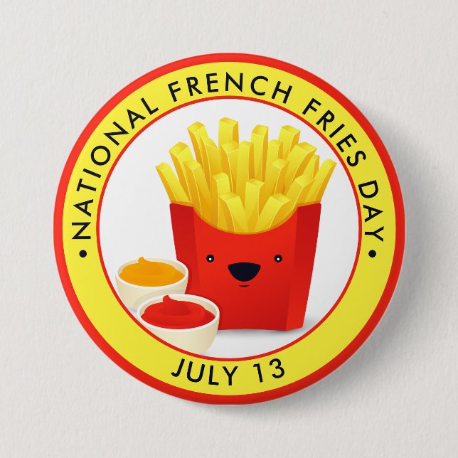 National French Fries Day 7.5 Cm Round Badge (Front)