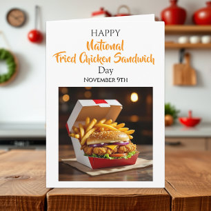 National Fried Chicken Sandwich Day   Nov 9th Card