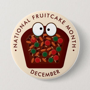 National Fruitcake Month, cute kawaii fruitcake 7.5 Cm Round Badge