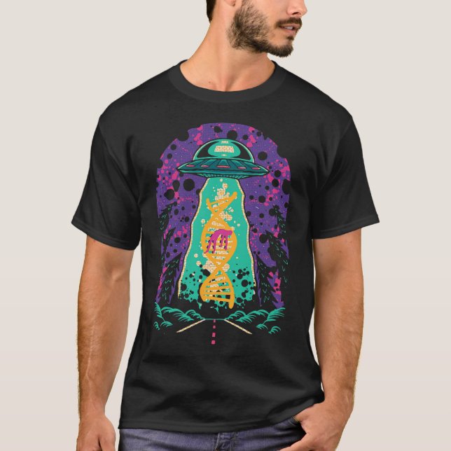 National genetic DNA day UFO believe men woman T-S T-Shirt (Front)