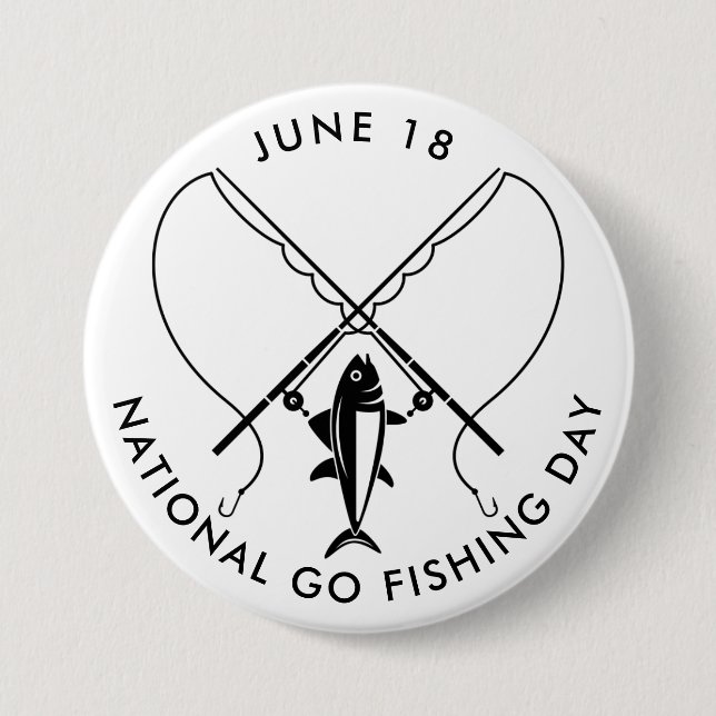 National Go Fishing Day 7.5 Cm Round Badge (Front)
