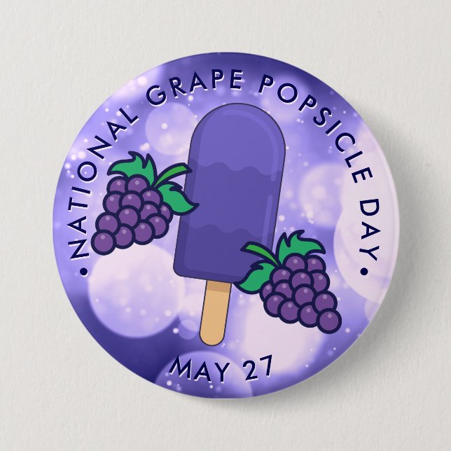 National Grape Popsicle Day 7.5 Cm Round Badge (Front)