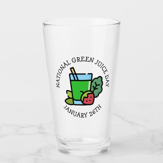 National Green Juice Day - January 26th Glass (Front)