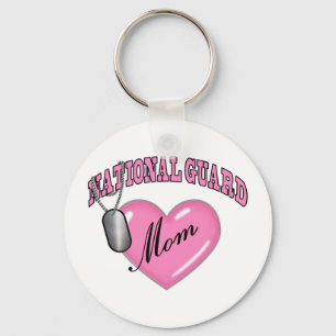National Guard Mum Heart N Dog Tag Key Ring