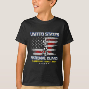 National Guard Veteran Always Ready American Flag  T-Shirt