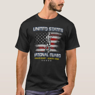 National Guard Veteran Always Ready American Flag T-Shirt