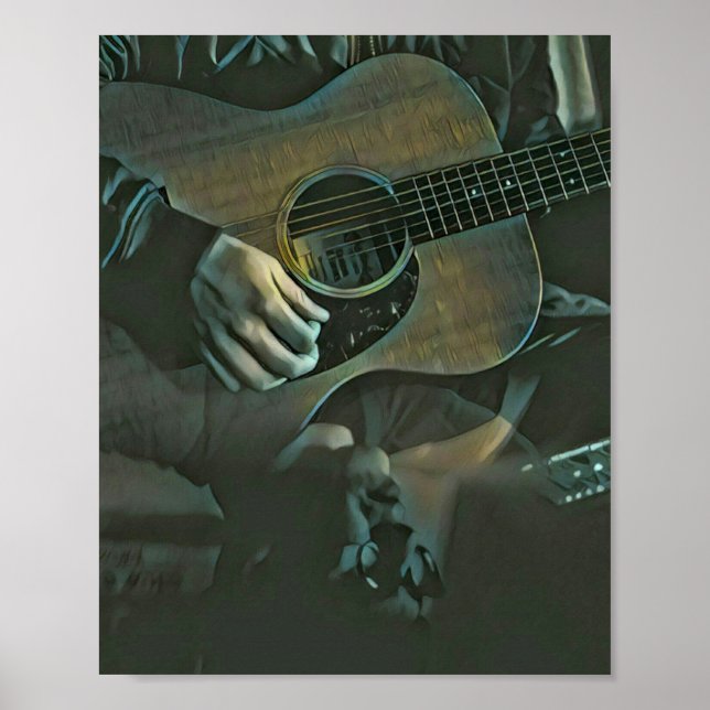 national guitar day gift poster (Front)